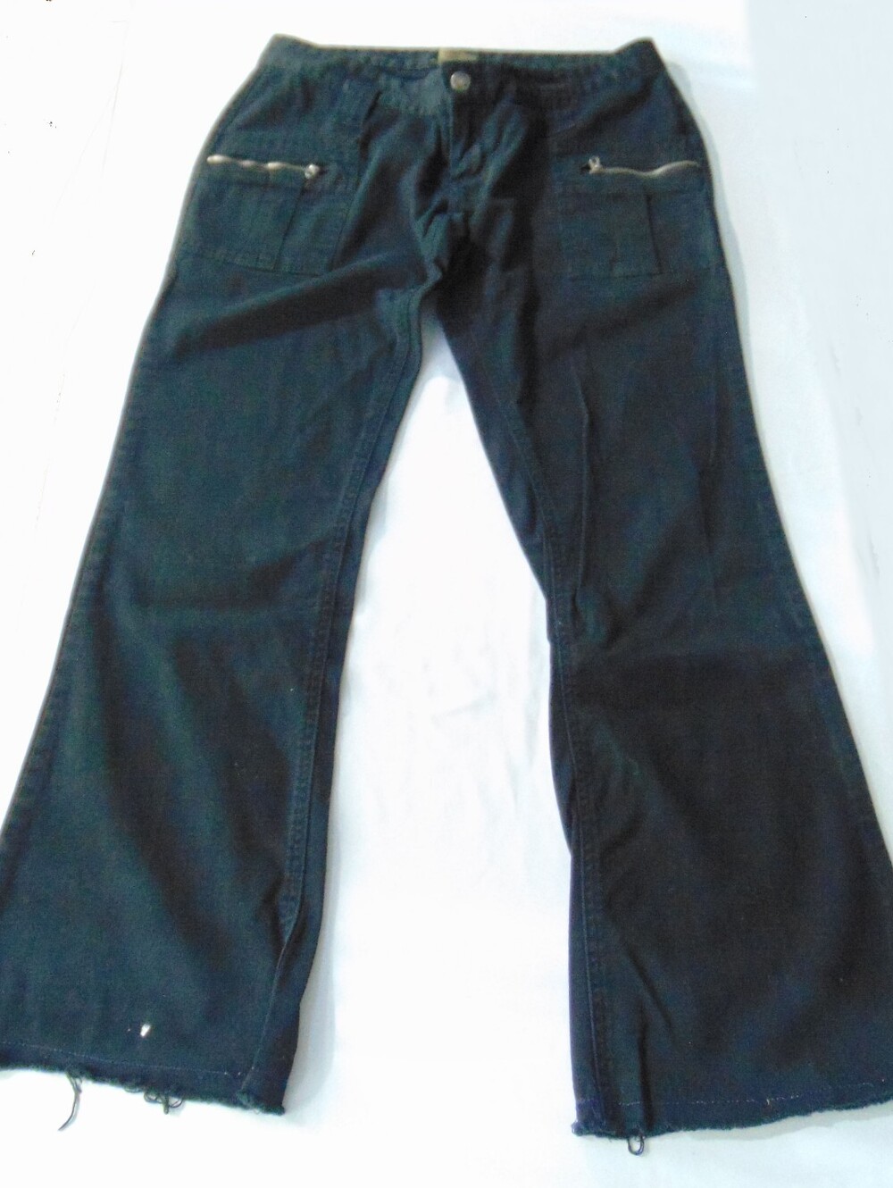 Black Wide-Leg Zip Pocket Pants